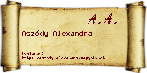 Aszódy Alexandra névjegykártya