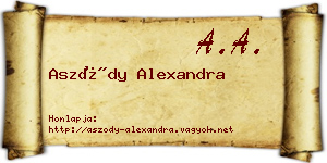 Aszódy Alexandra névjegykártya