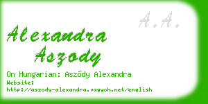 alexandra aszody business card